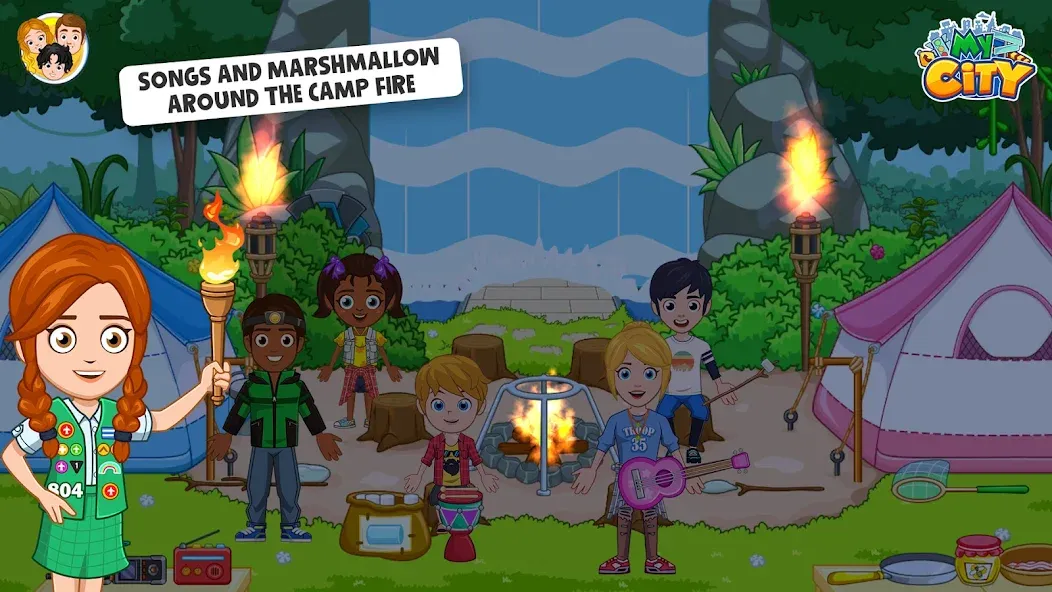 My City : Wildlife Camping (Мой город) [МОД: Все открыто, Дополнительные деньги и Меню MOD] Screenshot 4