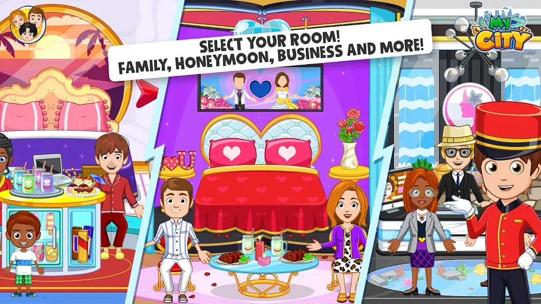 My City : Hotel (Мой Город) [МОД: Много монет, Открытые уровни и Мега MOD] Screenshot 3