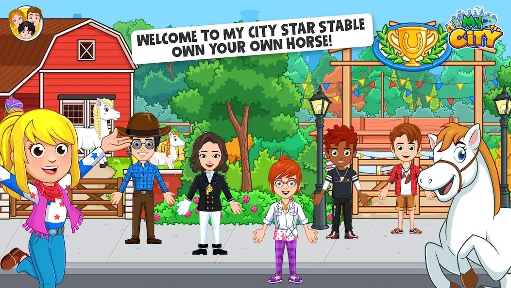 My City: Star Horse Stable (Мой город) [МОД: Все открыто, Дополнительные деньги и Меню MOD] Screenshot 1