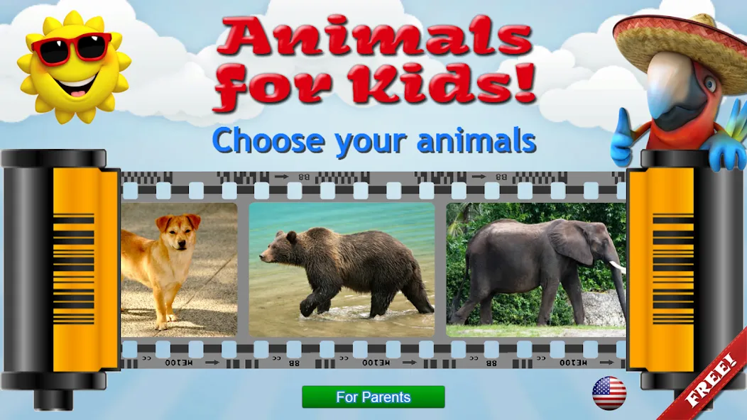 Animals for Kids [МОД: Деньги, Монеты и Меню MOD] Screenshot 1