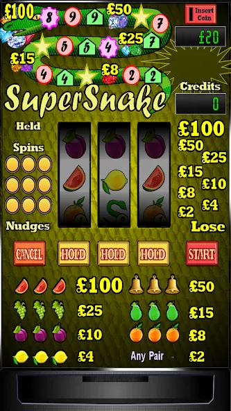 Super Snake Slot Machine [MOD: Меню/Много денег] - Скриншот 1