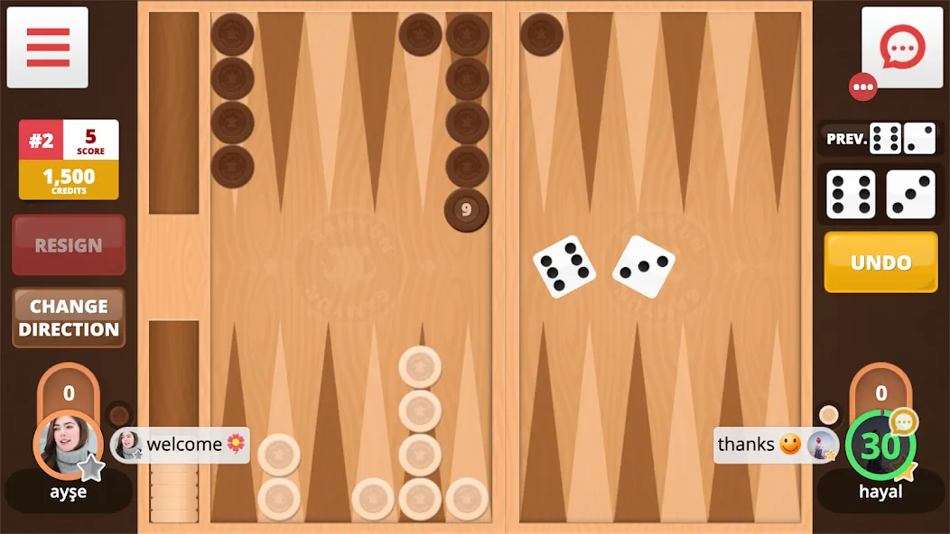 Backgammon Online (Тавла Онлайн) [МОД: Все открыто, Дополнительные деньги и Меню MOD] Screenshot 2