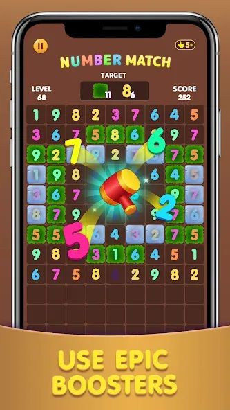 Number Match: Ten Crush Puzzle (Намбер Матч) [МОД: Много монет, Открытые уровни и Мега MOD] Screenshot 1