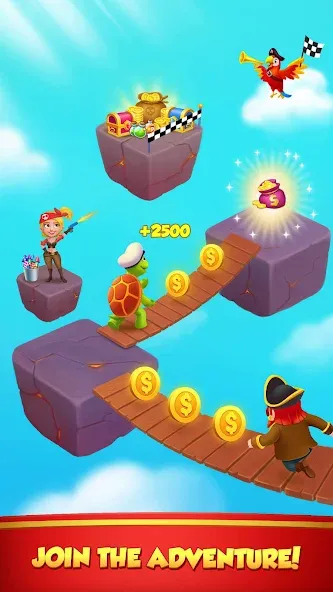 Coin Rush - Pirate GO! (Коин Раш) [МОД: Меню, Бесконечные монеты и Открытые уровни] Screenshot 2