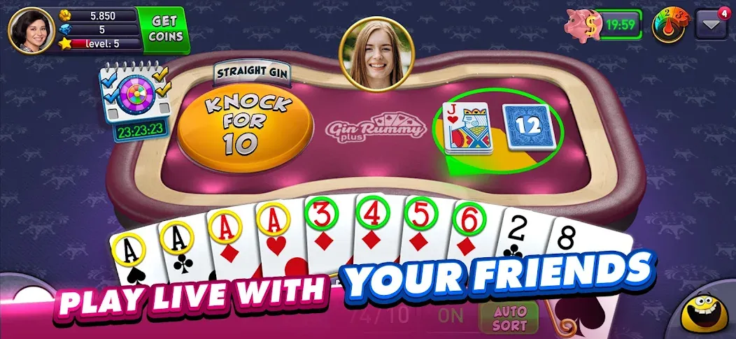 Gin Rummy Plus: Fun Card Game (Джин Рамми Плюс) [МОД: Много монет, Открытые уровни и Мега MOD] Screenshot 3