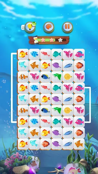 Mahjong Connect Fish World (Мацзян Коннект Рыбный Мир) [МОД: Деньги, Монеты и Меню MOD] Screenshot 2