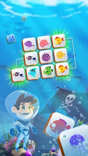 Mahjong Connect Fish World (Мацзян Коннект Рыбный Мир) [МОД: Деньги, Монеты и Меню MOD] Screenshot 4