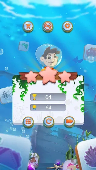 Mahjong Connect Fish World (Мацзян Коннект Рыбный Мир) [МОД: Деньги, Монеты и Меню MOD] Screenshot 5