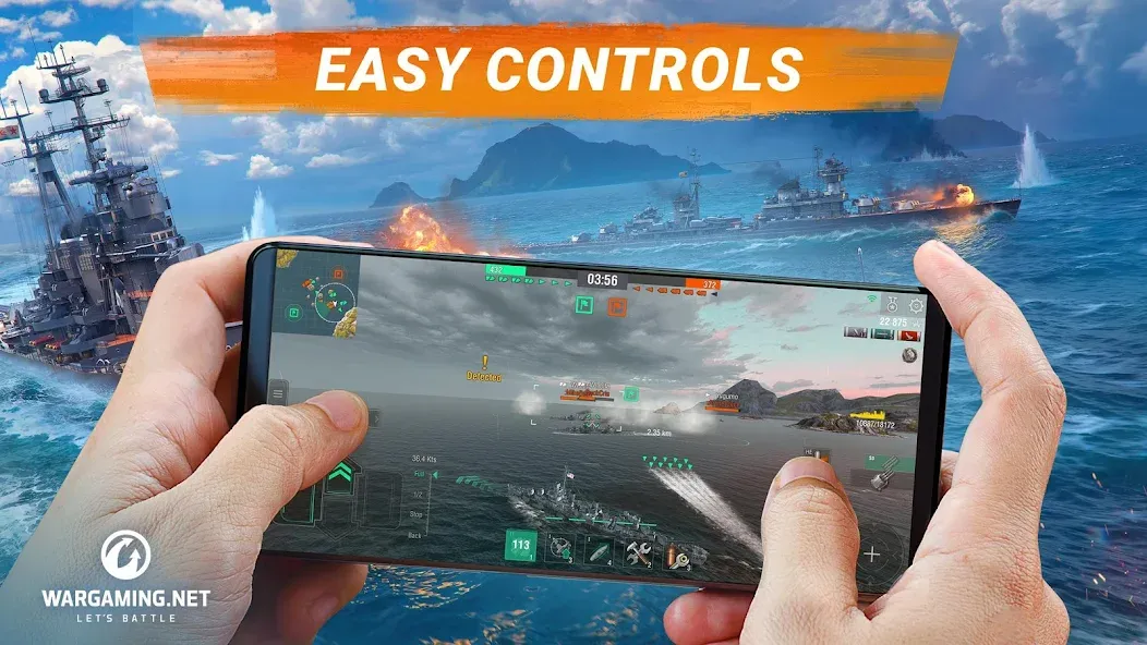World of Warships Blitz War (Ворлд оф Варшипс Блиц Вар) [МОД: Все открыто, Дополнительные деньги и Меню MOD] Screenshot 1