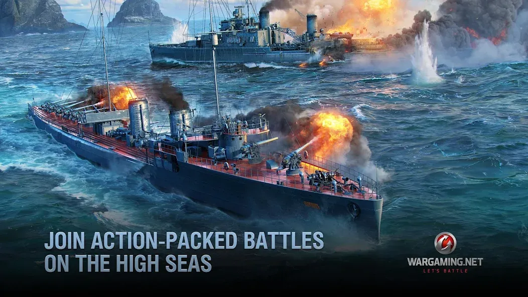 World of Warships Blitz War (Ворлд оф Варшипс Блиц Вар) [МОД: Все открыто, Дополнительные деньги и Меню MOD] Screenshot 2