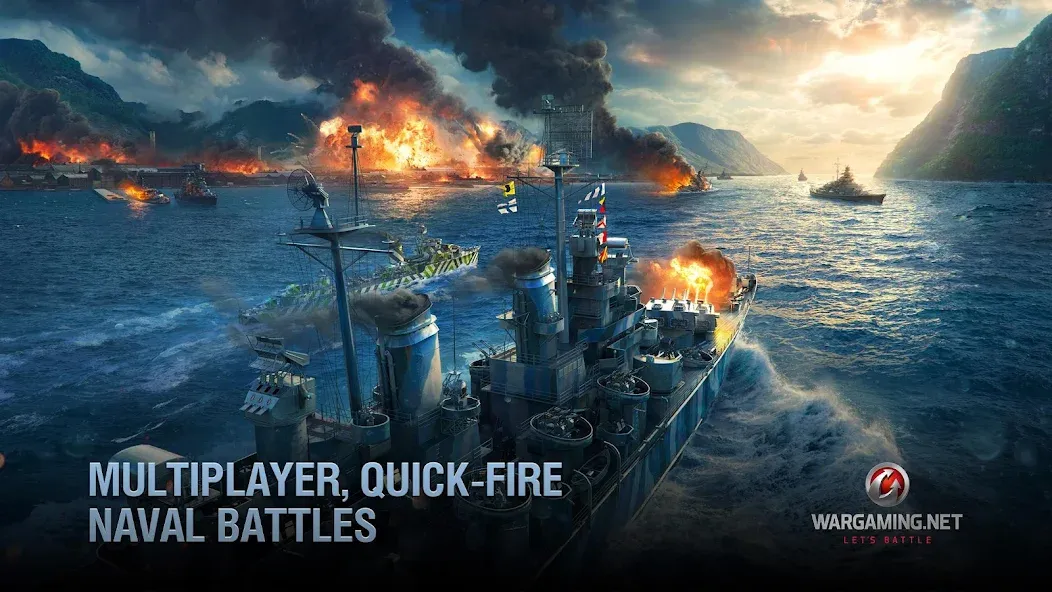World of Warships Blitz War (Ворлд оф Варшипс Блиц Вар) [МОД: Все открыто, Дополнительные деньги и Меню MOD] Screenshot 4