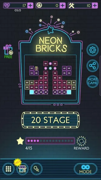 Neon bricks [МОД: Бесконечные деньги, Монеты и Мега MOD] Screenshot 1