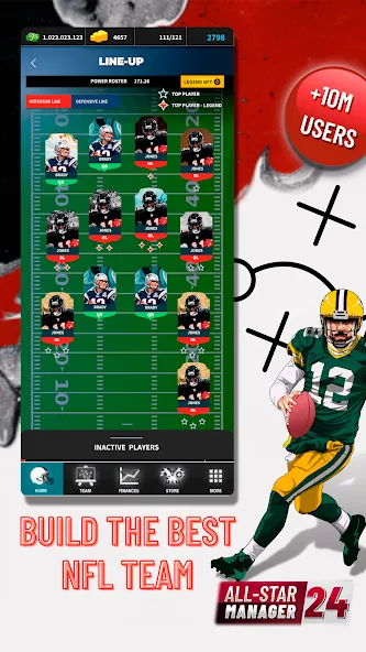 Fantasy Football Bowl Manager (Американ) [МОД: Все открыто, Дополнительные деньги и Меню MOD] Screenshot 2