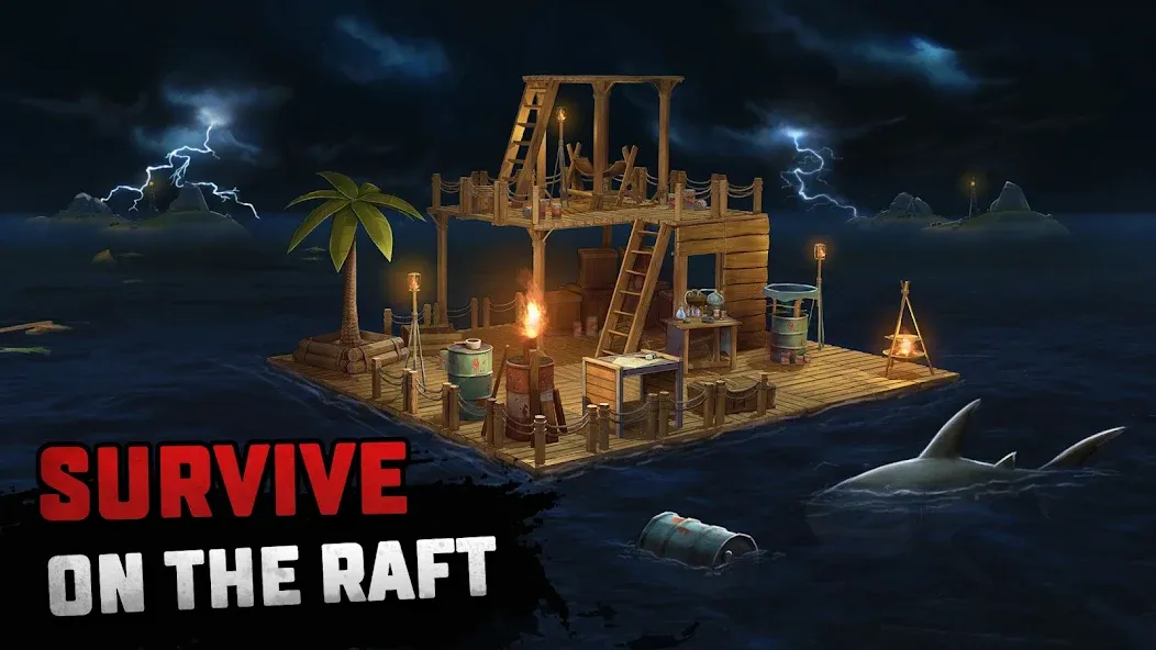 Raft® Survival - Ocean Nomad (Рафт) [МОД: Меню, Бесконечные монеты и Открытые уровни] Screenshot 1