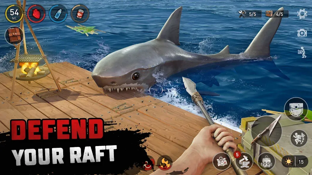 Raft® Survival - Ocean Nomad (Рафт) [МОД: Меню, Бесконечные монеты и Открытые уровни] Screenshot 2