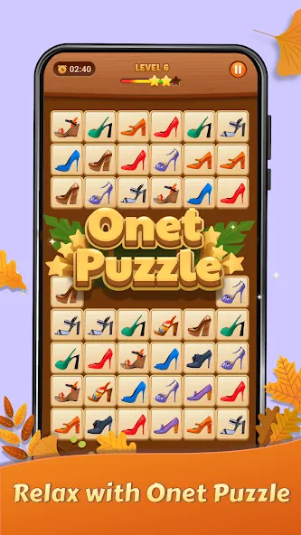 Onet Puzzle - Tile Match Game (Онет Пазл) [МОД: Много монет, Открытые уровни и Мега MOD] Screenshot 1