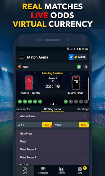 Sports Betting Game - BETUP [МОД: Много монет, Открытые уровни и Мега MOD] Screenshot 1