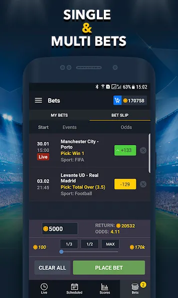 Sports Betting Game - BETUP [МОД: Много монет, Открытые уровни и Мега MOD] Screenshot 5