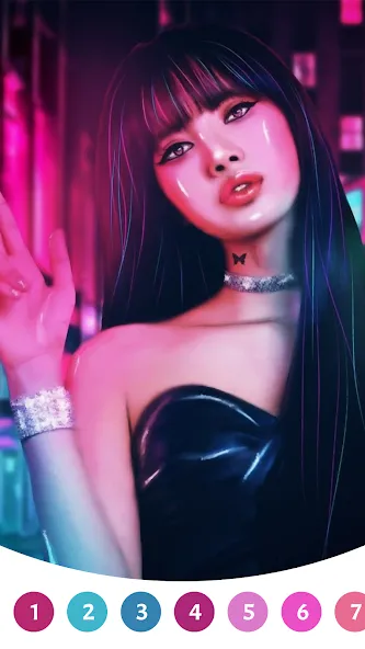 BlackPink Paint by Number (БлэкПинк Раскраска по номерам) [МОД: Много монет, Открытые уровни и Мега MOD] Screenshot 1