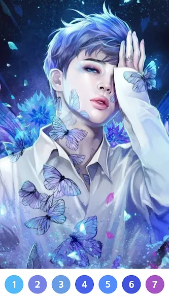 KPOP Paint by Number Coloring (КПОП Картина по номерам для раскрашивания) [МОД: Все открыто, Дополнительные деньги и Меню MOD] Screenshot 1