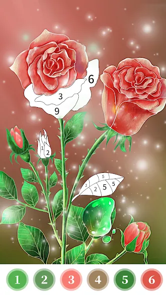 Rose Coloring Book Color Games [МОД: Бесконечные деньги, Монеты и Мега MOD] Screenshot 3