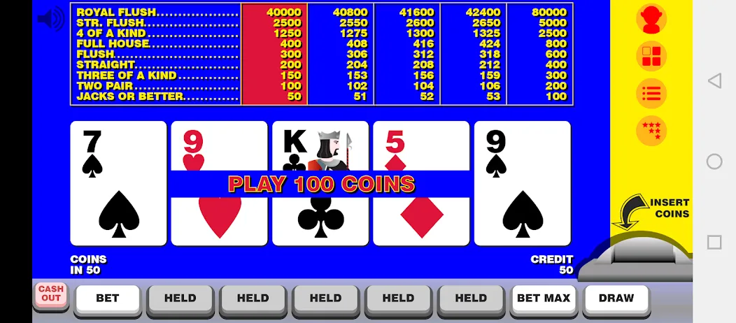Video Poker with Double Up [МОД: Меню, Бесконечные монеты и Открытые уровни] Screenshot 1