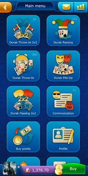Durak LiveGames online [МОД: Деньги, Монеты и Меню MOD] Screenshot 1