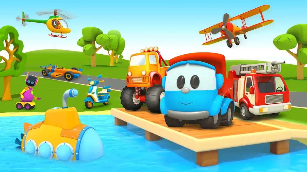 Leo 2: Puzzles & Cars for Kids [МОД: Много денег, Монет и Все открыто] Screenshot 1