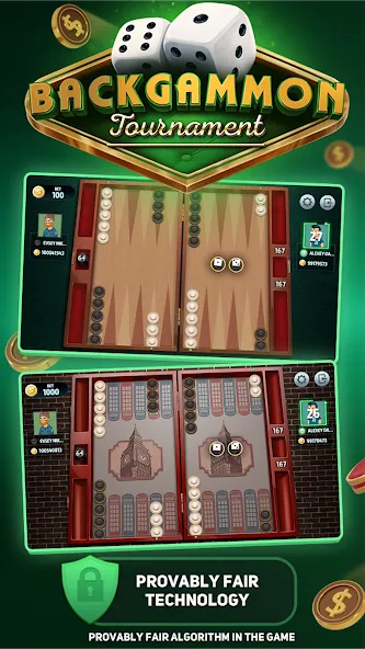 Backgammon Tournament [МОД: Все открыто, Дополнительные деньги и Меню MOD] Screenshot 1