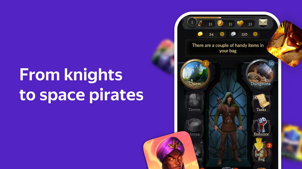 Yandex Games RPG and Role [МОД: Все открыто, Дополнительные деньги и Меню MOD] Screenshot 4