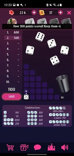 Farkle Pro - 10000 dice game [МОД: Бесконечные деньги, Монеты и Мега MOD] Screenshot 2
