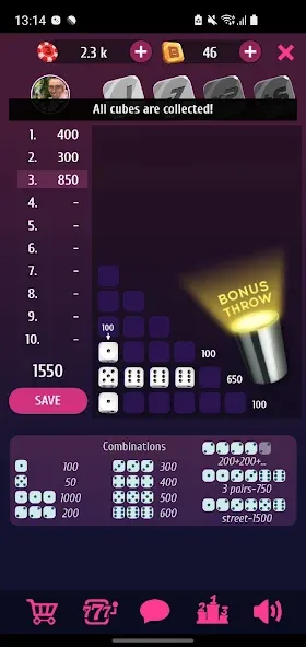 Farkle Pro - 10000 dice game [МОД: Бесконечные деньги, Монеты и Мега MOD] Screenshot 3