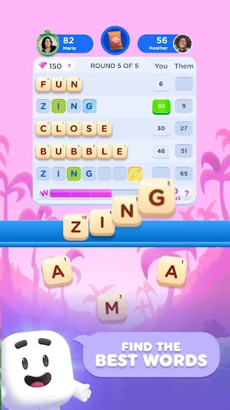Wordzee! - Social Word Game [МОД: Много монет, Открытые уровни и Мега MOD] Screenshot 1