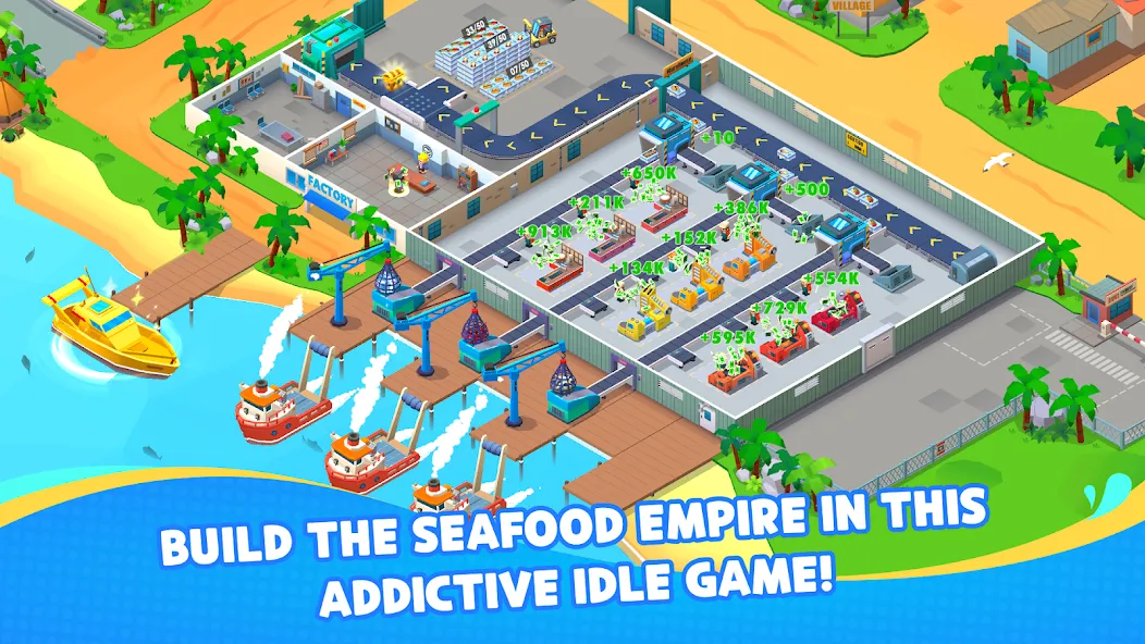 Seafood Inc — Tycoon, Idle (Айдл Сифуд Инк) [MOD: Premium/Unlocked] - Скриншот 1
