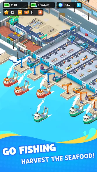 Seafood Inc — Tycoon, Idle (Айдл Сифуд Инк) [MOD: Premium/Unlocked] - Скриншот 2