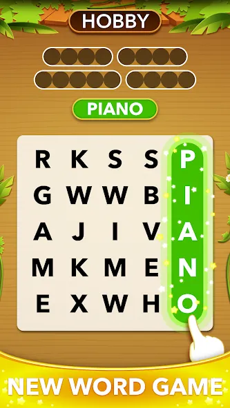 Word Heaps Search - Word Games (Ворд Хипс Срч) [МОД: Меню, Бесконечные монеты и Открытые уровни] Screenshot 1