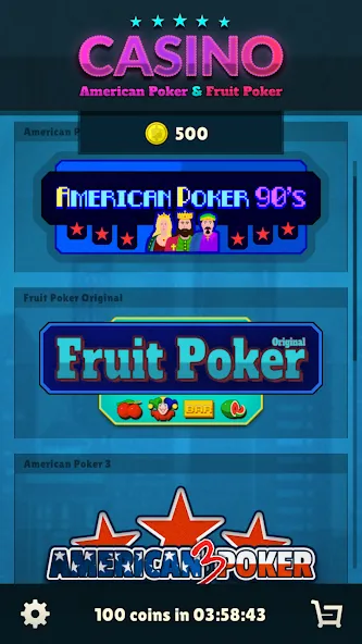 American Poker 90's Casino [МОД: Деньги, Монеты и Меню MOD] Screenshot 1