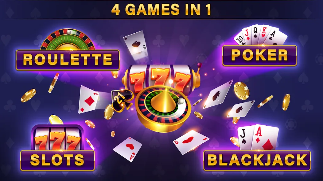 Casino All Star: Poker & Slots (Казино Олл Стар) [МОД: Много монет, Открытые уровни и Мега MOD] Screenshot 1