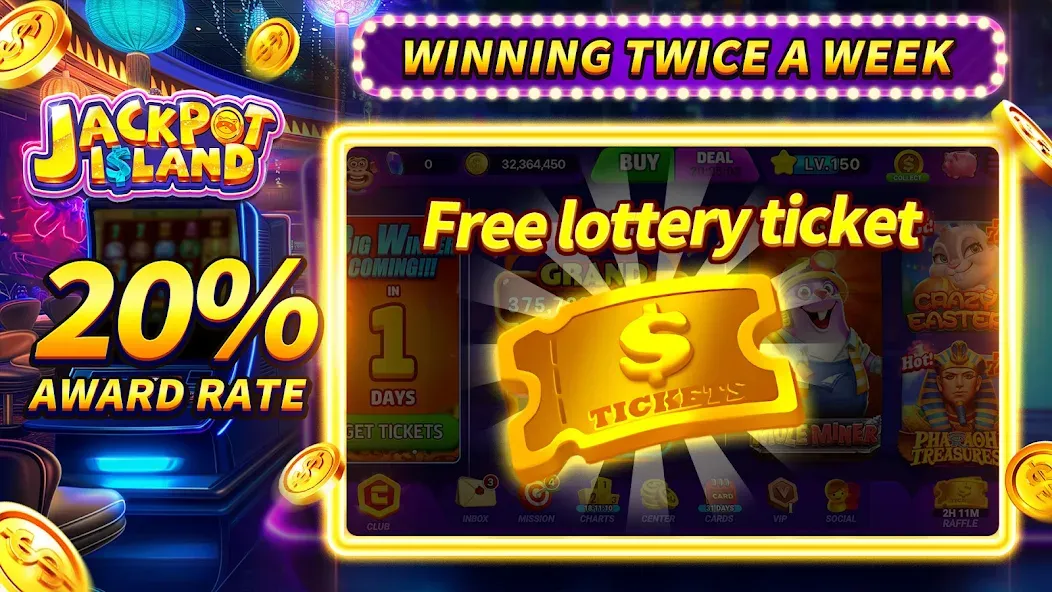 Jackpot Island - Slots Machine (Джекпот Айленд) [МОД: Деньги, Монеты и Меню MOD] Screenshot 2