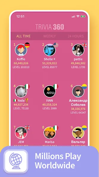 TRIVIA 360: Quiz Game (ТРИВИЯ 360) [МОД: Бесконечные деньги, Монеты и Мега MOD] Screenshot 4
