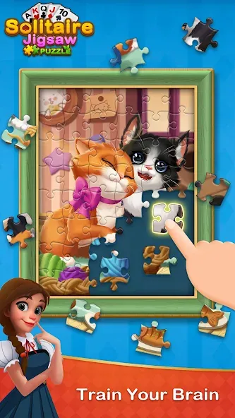 Solitaire Jigsaw Puzzle (Солитер Пазл) [МОД: Много монет, Открытые уровни и Мега MOD] Screenshot 1