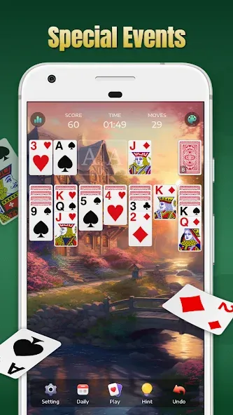Solitaire - Classic Card Games [МОД: Много монет, Открытые уровни и Мега MOD] Screenshot 3