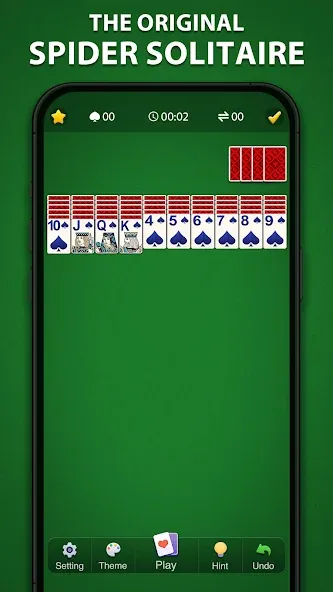 Spider Solitaire Classic [МОД: Много монет, Открытые уровни и Мега MOD] Screenshot 1
