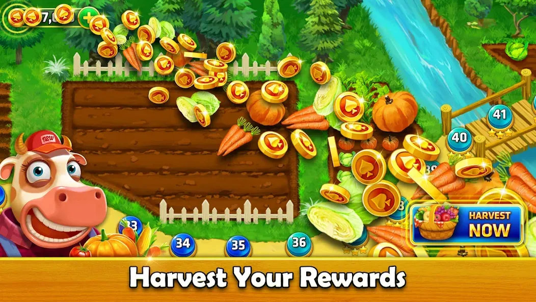 Solitaire Tripeaks - Farm Trip (Фарм Джорни) [МОД: Деньги, Монеты и Меню MOD] Screenshot 4