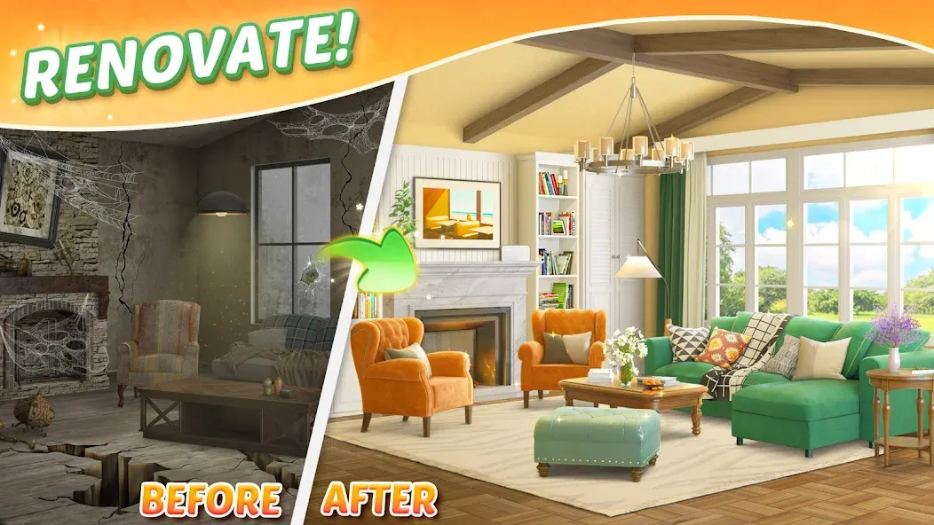 Solitaire Dream Decor (Дрим Декор) [МОД: Меню, Бесконечные монеты и Открытые уровни] Screenshot 2