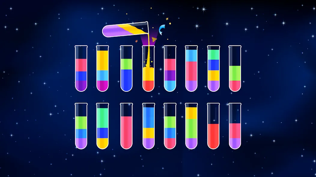Water Sort Puzzle - Color Game (Уотер Сорт Пазл) [МОД: Бесконечные деньги, Монеты и Мега MOD] Screenshot 2