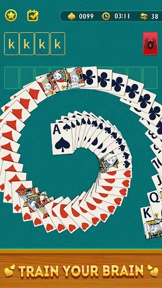 Spider Solitaire Card Game [МОД: Деньги, Монеты и Меню MOD] Screenshot 5