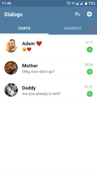 Fake Chat Messenger — TeleFake [МОД: Деньги, Монеты и Меню MOD] Screenshot 1
