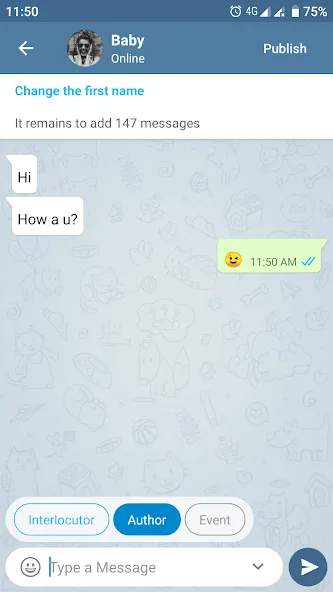 Fake Chat Messenger — TeleFake [МОД: Деньги, Монеты и Меню MOD] Screenshot 4