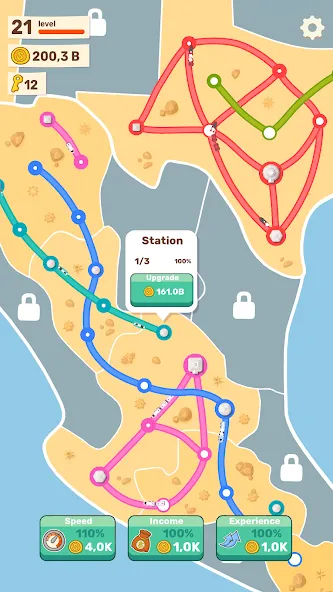 State Railroad: Train Game (Стейт Рейлроуд) [МОД: Меню, Бесконечные монеты и Открытые уровни] Screenshot 3